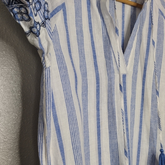 Neiman Marcus Women's Linen Cotton Blend Striped Tunic Dress Size Small - Picture 10 of 16